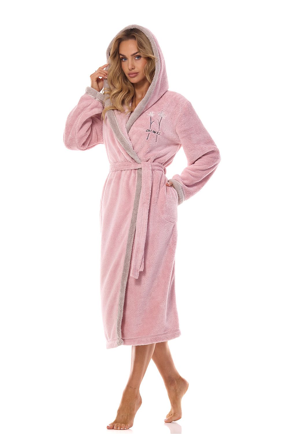 Bathrobe model 199370 Pink by L&L collection - Bathrobes