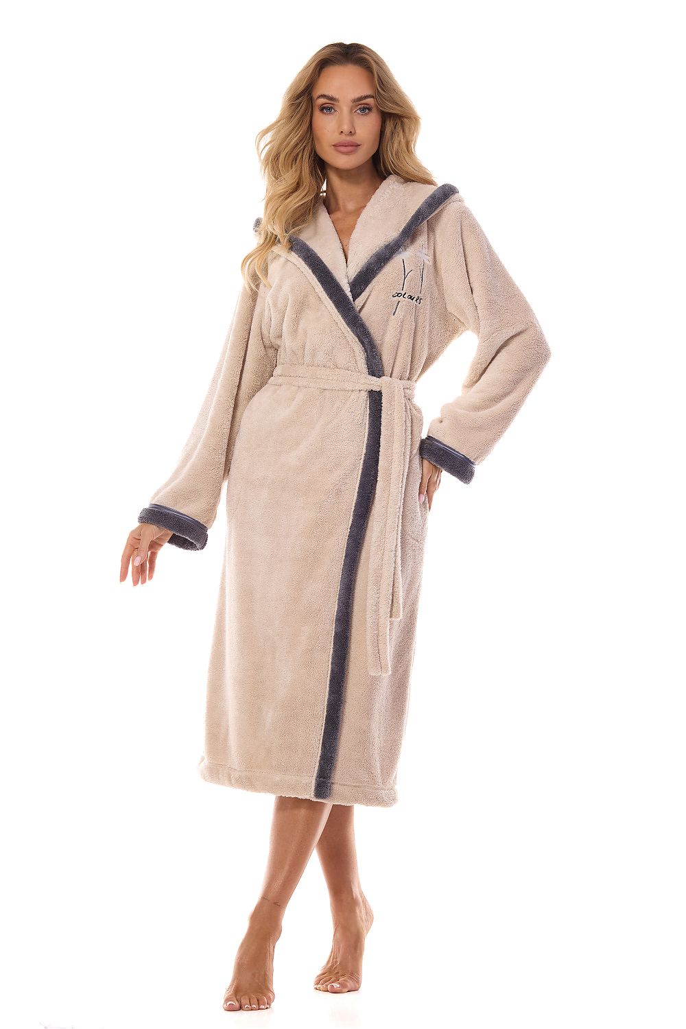 Bathrobe model 199371 Beige by L&L collection - Bathrobes