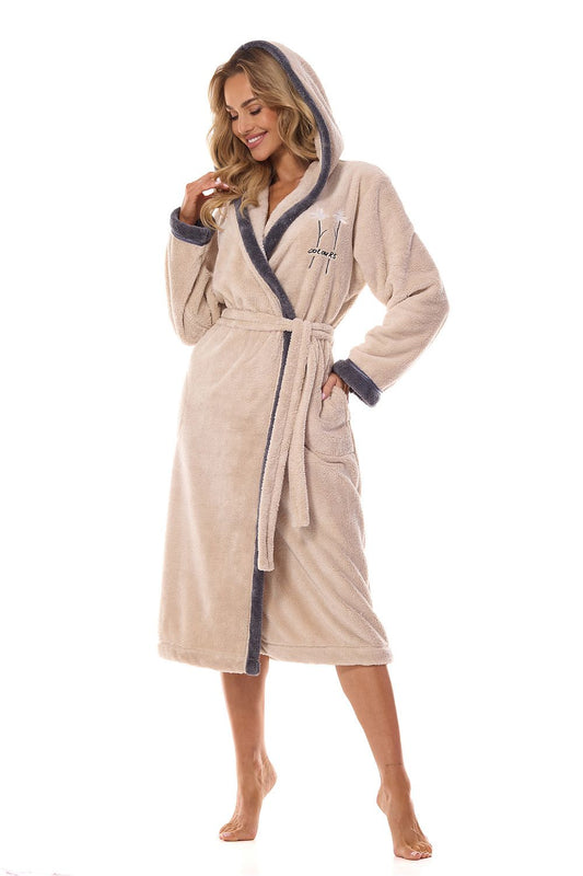 Bathrobe model 199371 Beige by L&L collection - Bathrobes