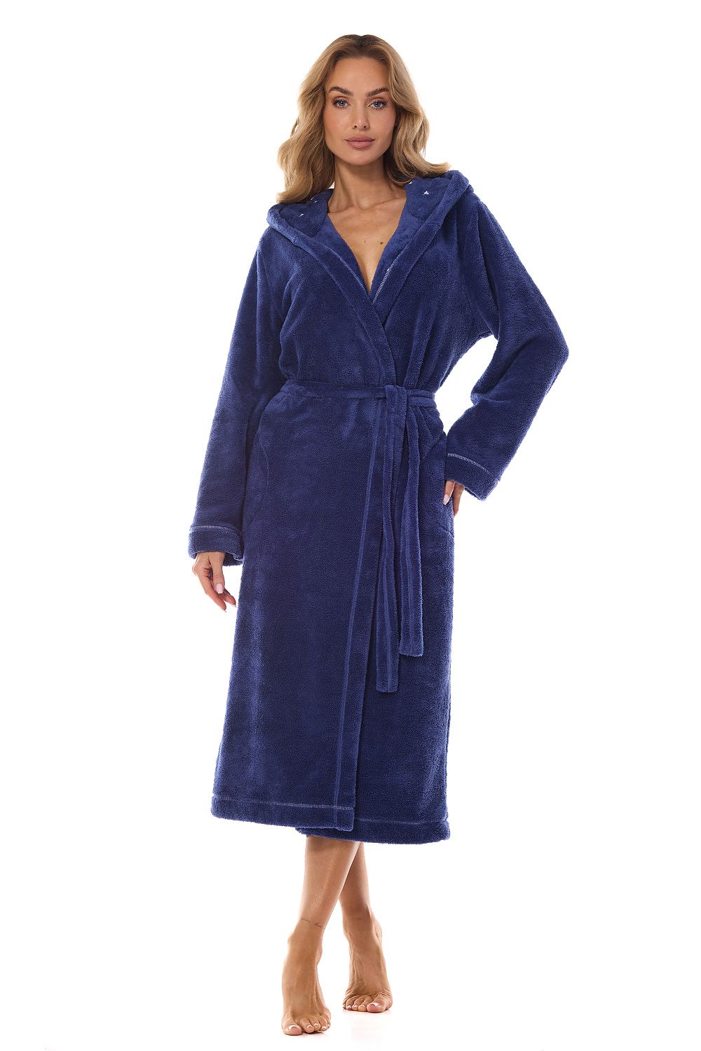 Bathrobe model 199373 Navy Blue by L&L collection