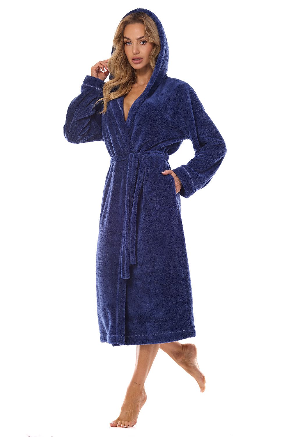 Bathrobe model 199373 Navy Blue by L&L collection