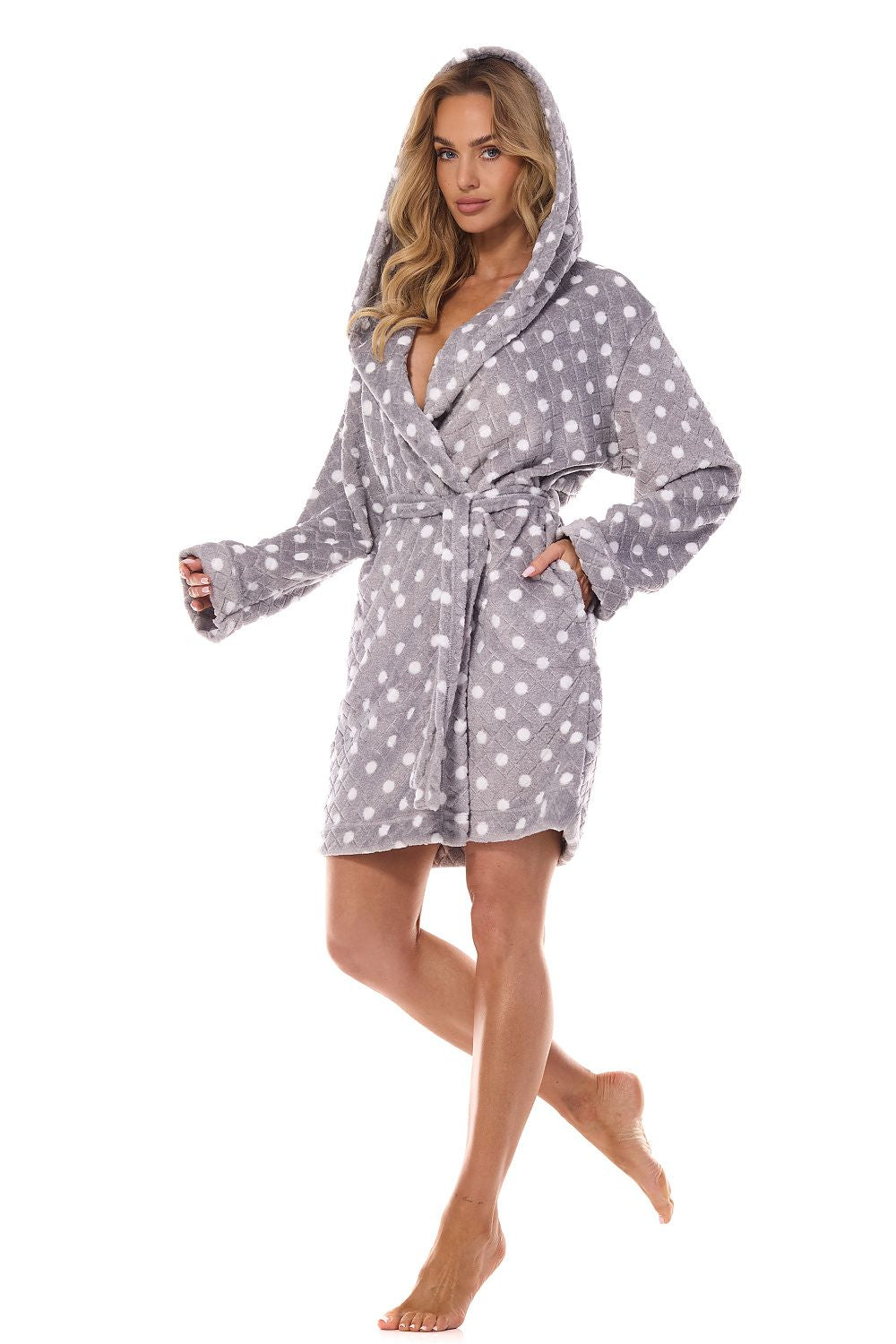 Bathrobe model 199376 Grey by L&L collection - Bathrobes