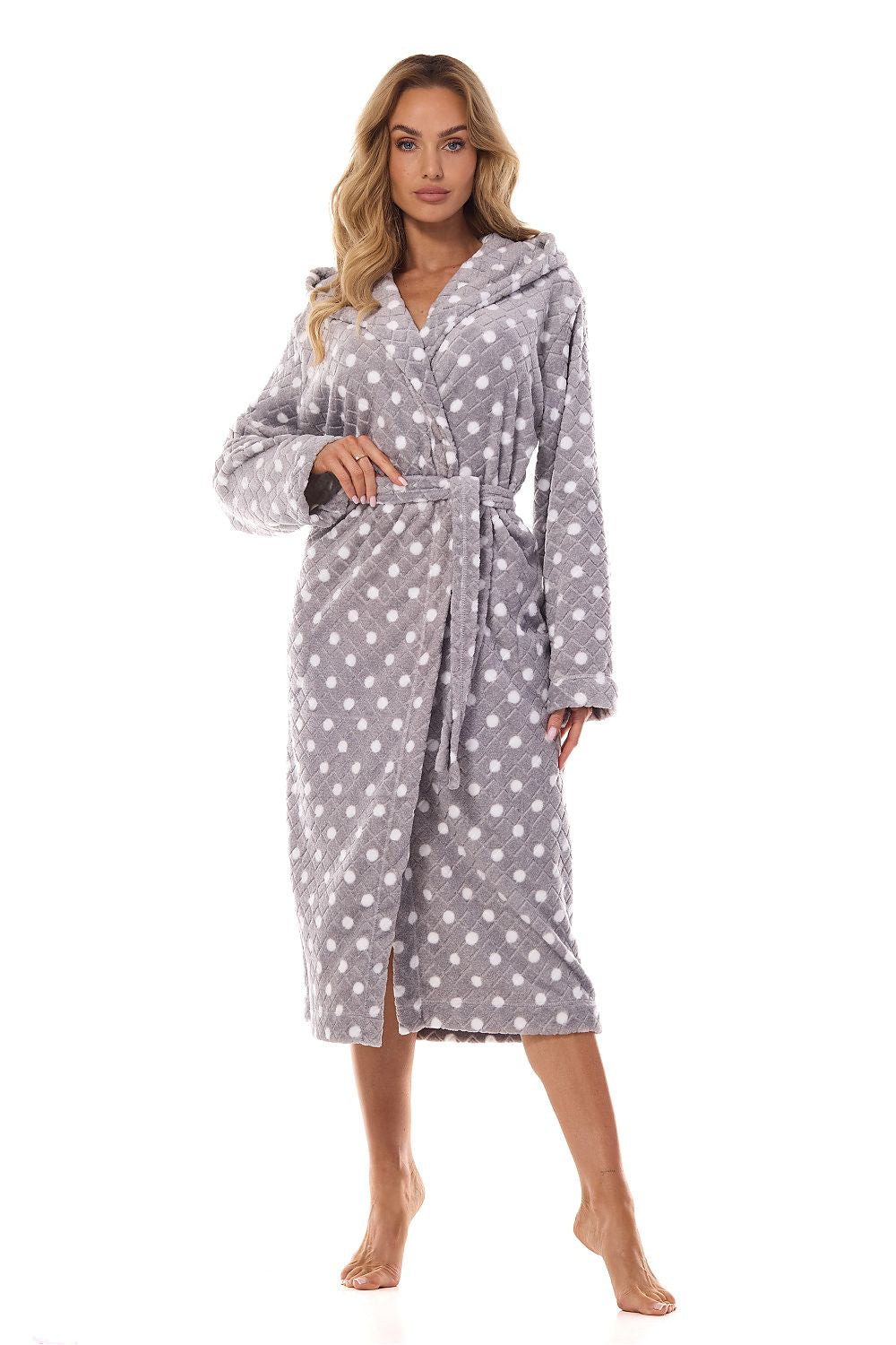 Bathrobe model 199377 Grey by L&L collection - Bathrobes