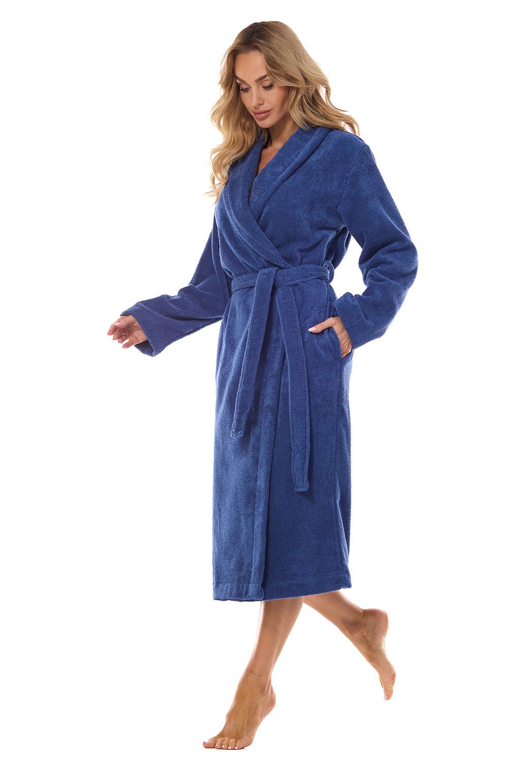 Bathrobe model 199720 Navy Blue by L&L collection