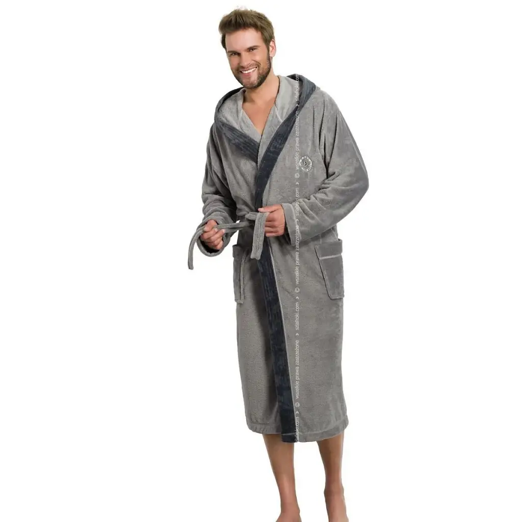 Bathrobe model 84075 Grey by L&L collection - Men’s