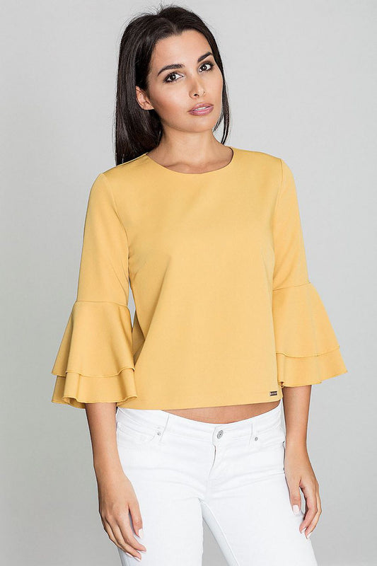 Blouse model 111058 Yellow by Figl - Blouses