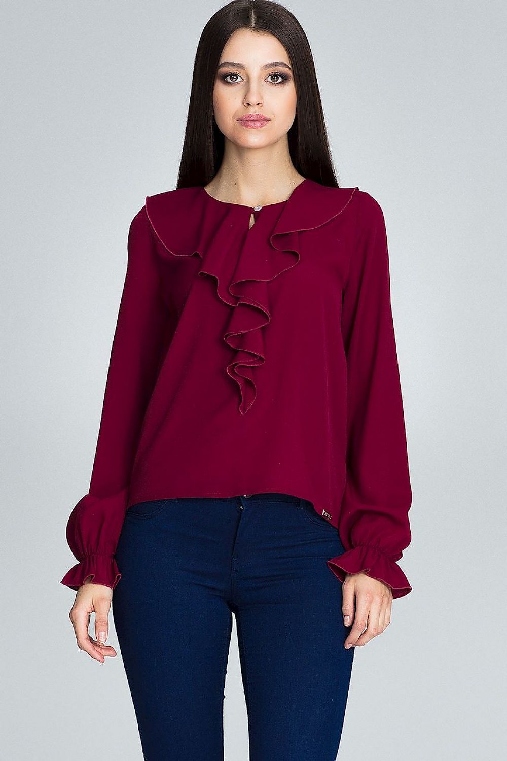 Blouse model 116328 Red by Figl - Blouses