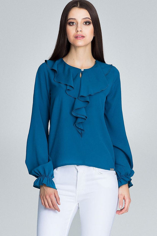 Blouse model 116329 Blue by Figl - Blouses