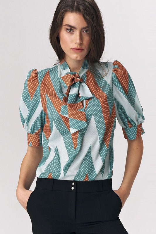 Blouse model 141291 Turquoise by Nife - Blouses