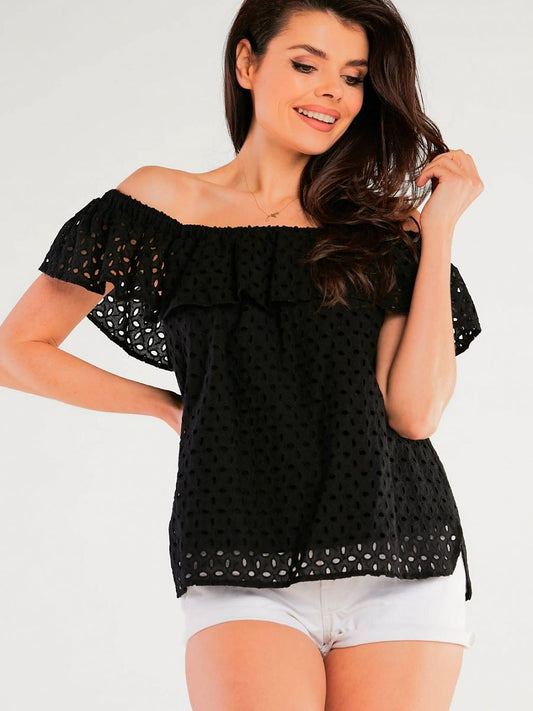 Blouse model 166802 Black by awama - Blouses