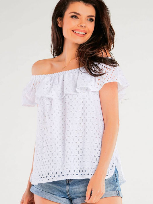 Blouse model 166803 White by awama - Blouses