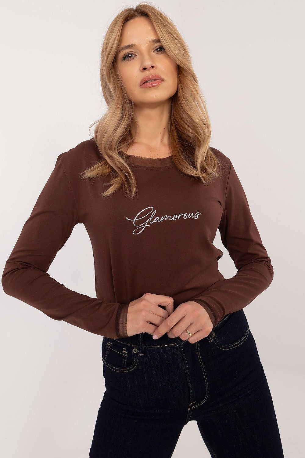 Blouse model 203689 Brown by Factory Price - Blouses