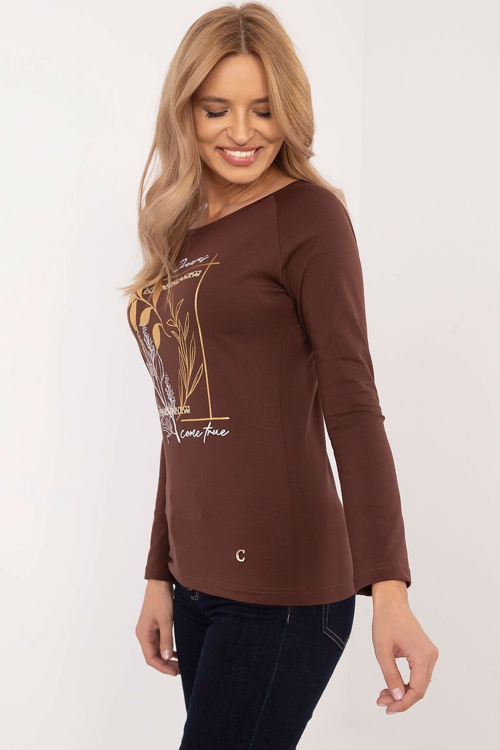 Blouse model 203708 Brown by Factory Price - Blouses