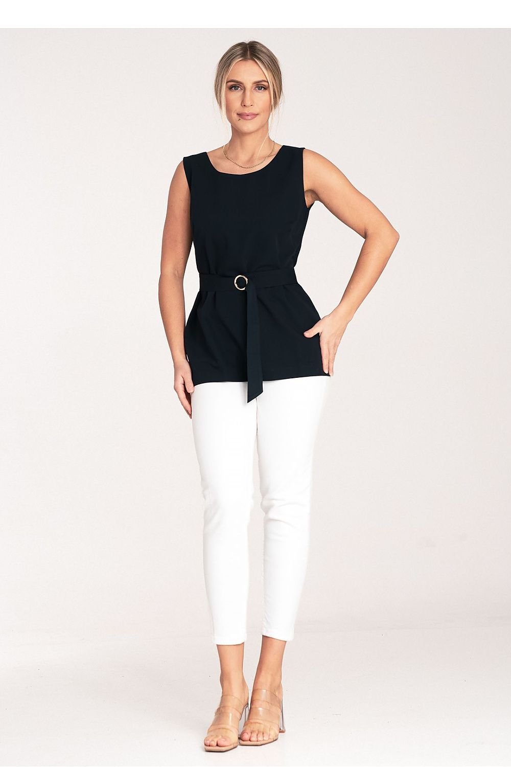 Blouse model 204322 Navy Blue by Figl - Blouses