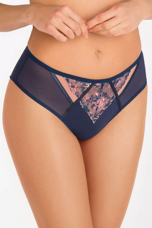 Brazilian style panties model 189005 Navy Blue by Gorsenia