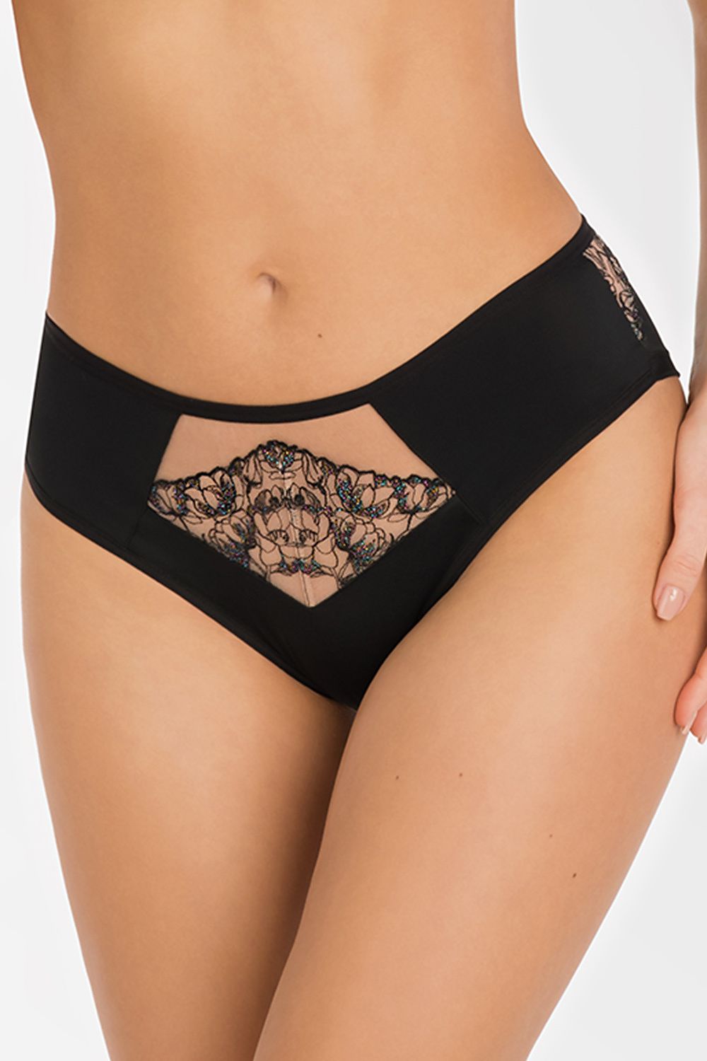 Brazilian style panties model 190627 Black by Gorsenia