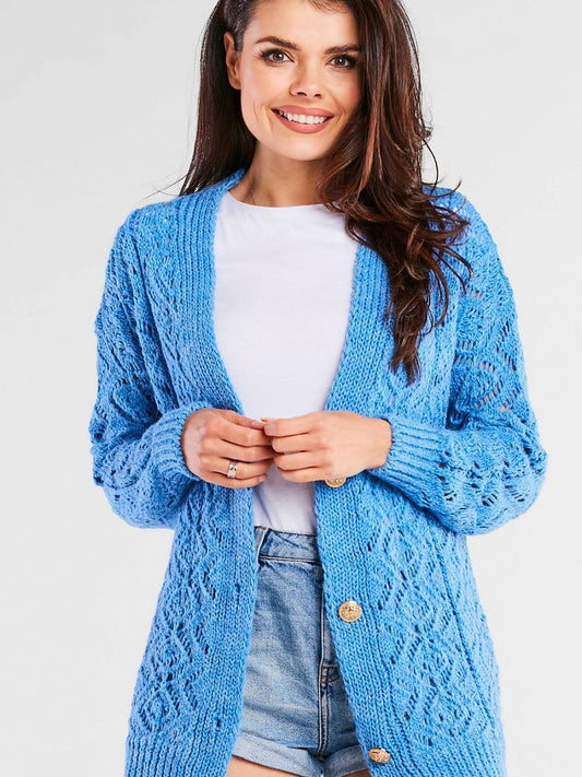 Cardigan model 166855 Blue by awama - One Size - Cardigans