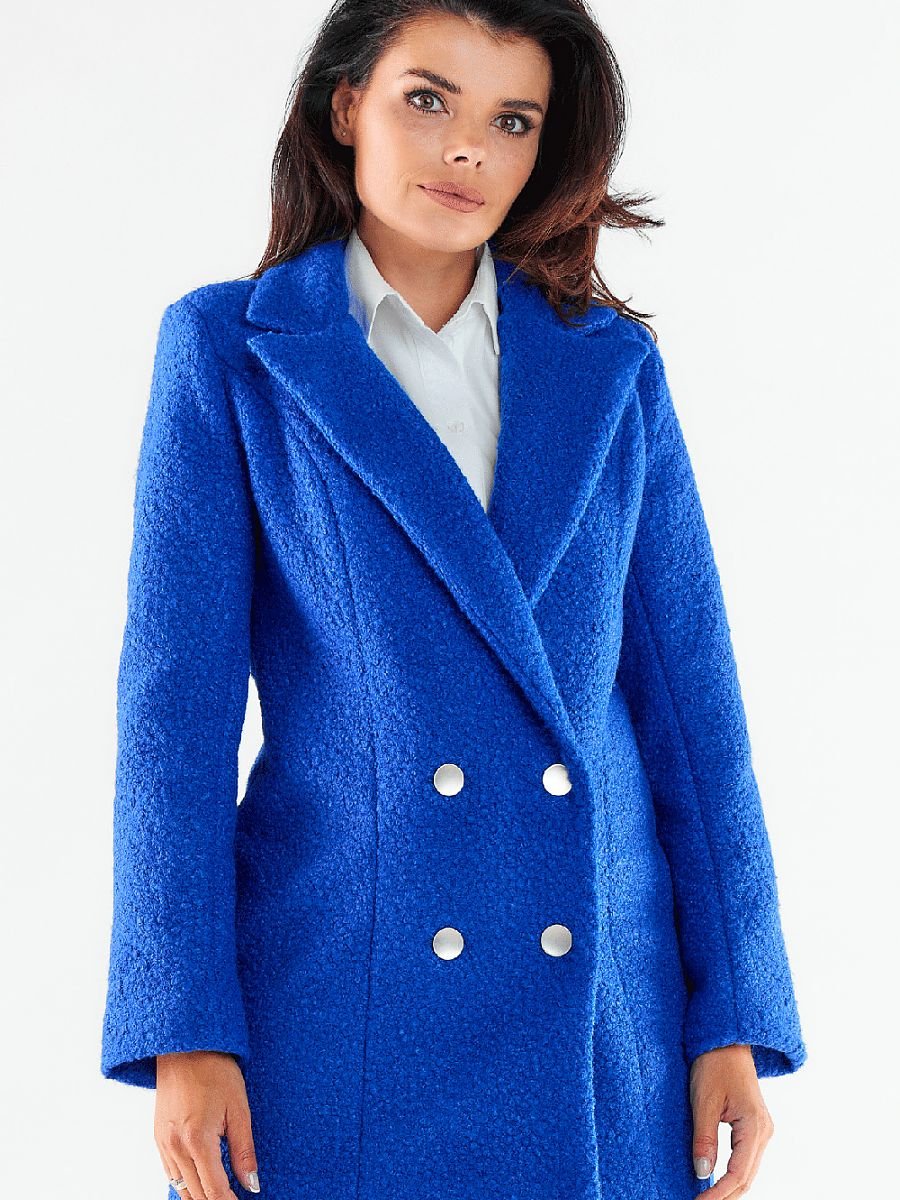 Coat model 173859 Blue by awama - Women’s Autumn Coats