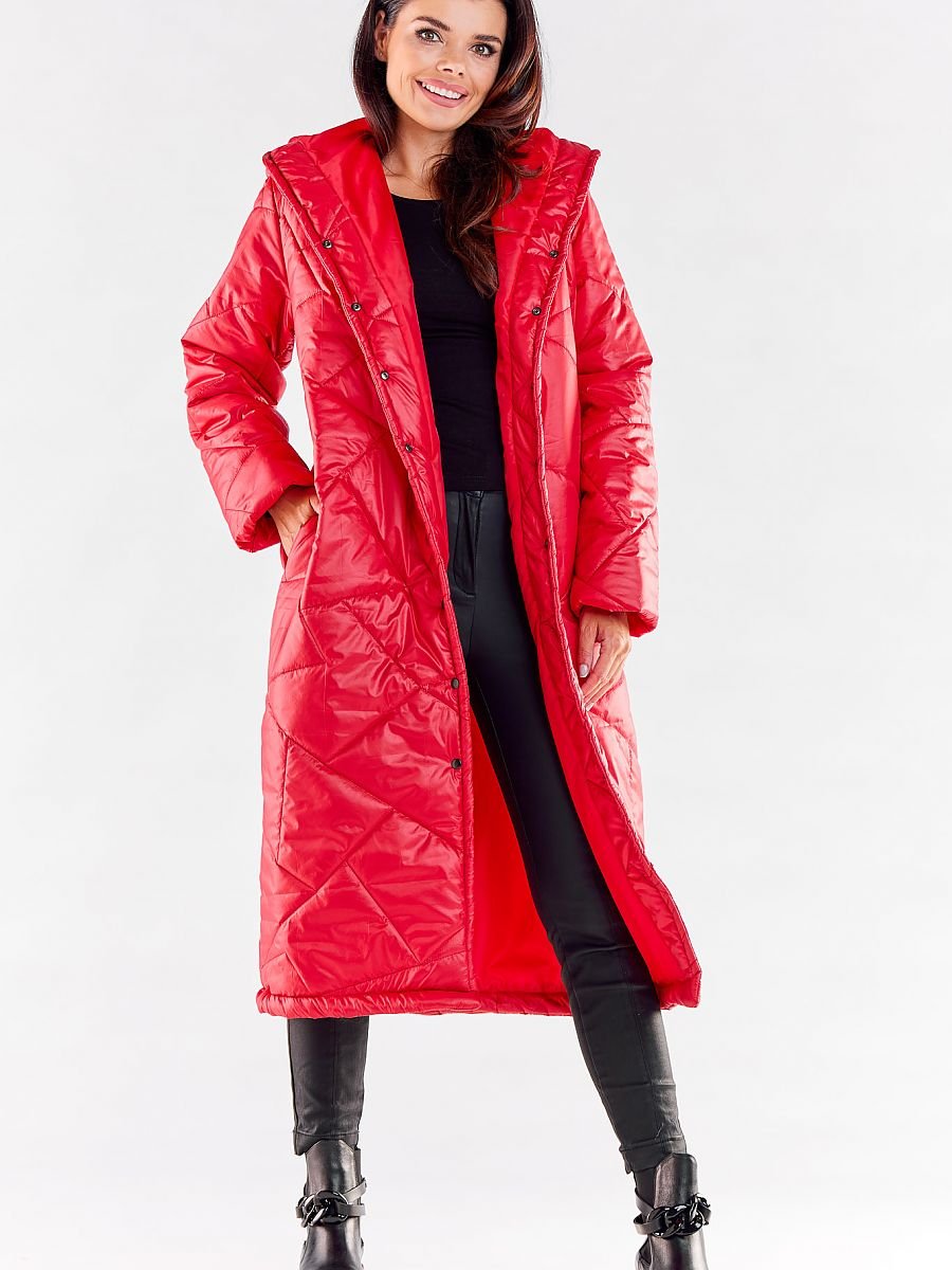 Coat model 173876 Red by awama - Women’s Autumn Coats