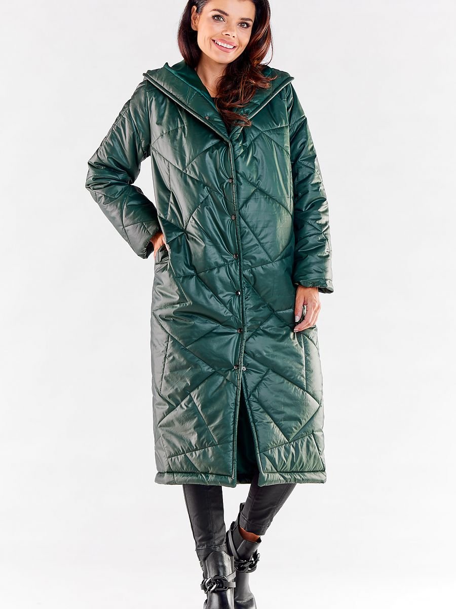 Coat model 173877 Green by awama - Women’s Autumn Coats