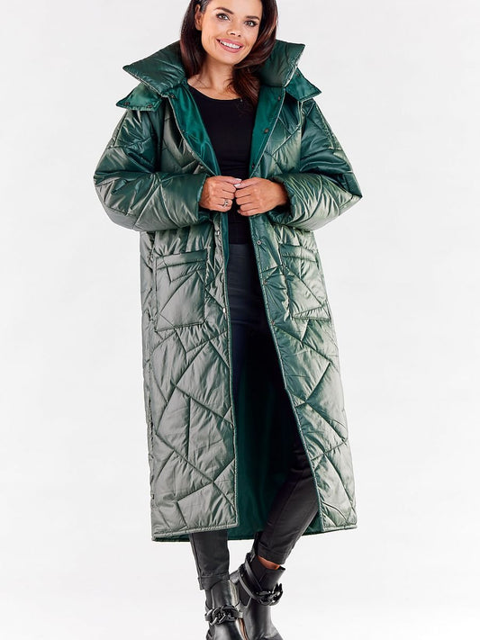 Coat model 173880 Green by awama - Women’s Autumn Coats