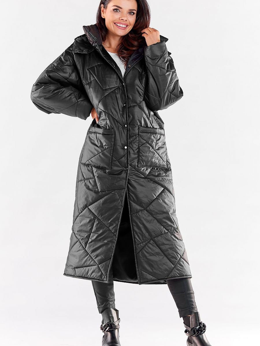 Coat model 173881 Black by awama - Women’s Autumn Coats