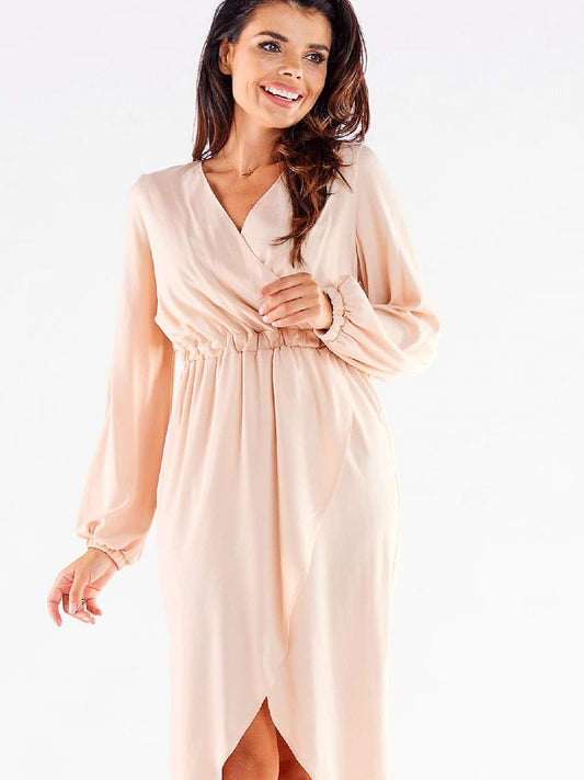 Cocktail dress model 173930 Beige by awama - Cocktail