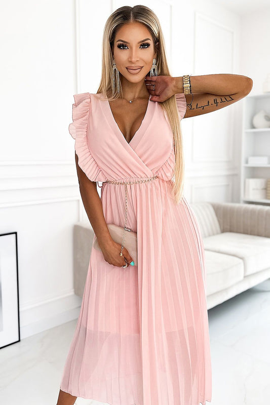 Cocktail dress model 182467 Pink by Numoco - One Size Midi