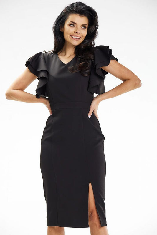 Cocktail dress model 195901 Black by awama - Midi Dresses