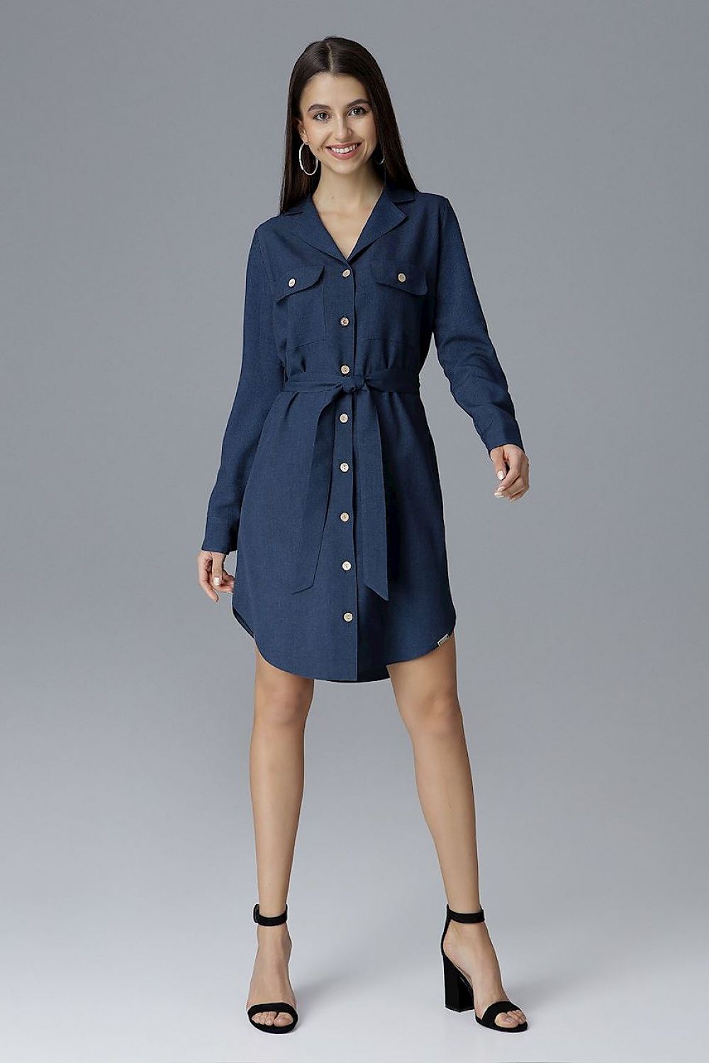 Daydress model 126028 Navy Blue by Figl - Shirt Dresses