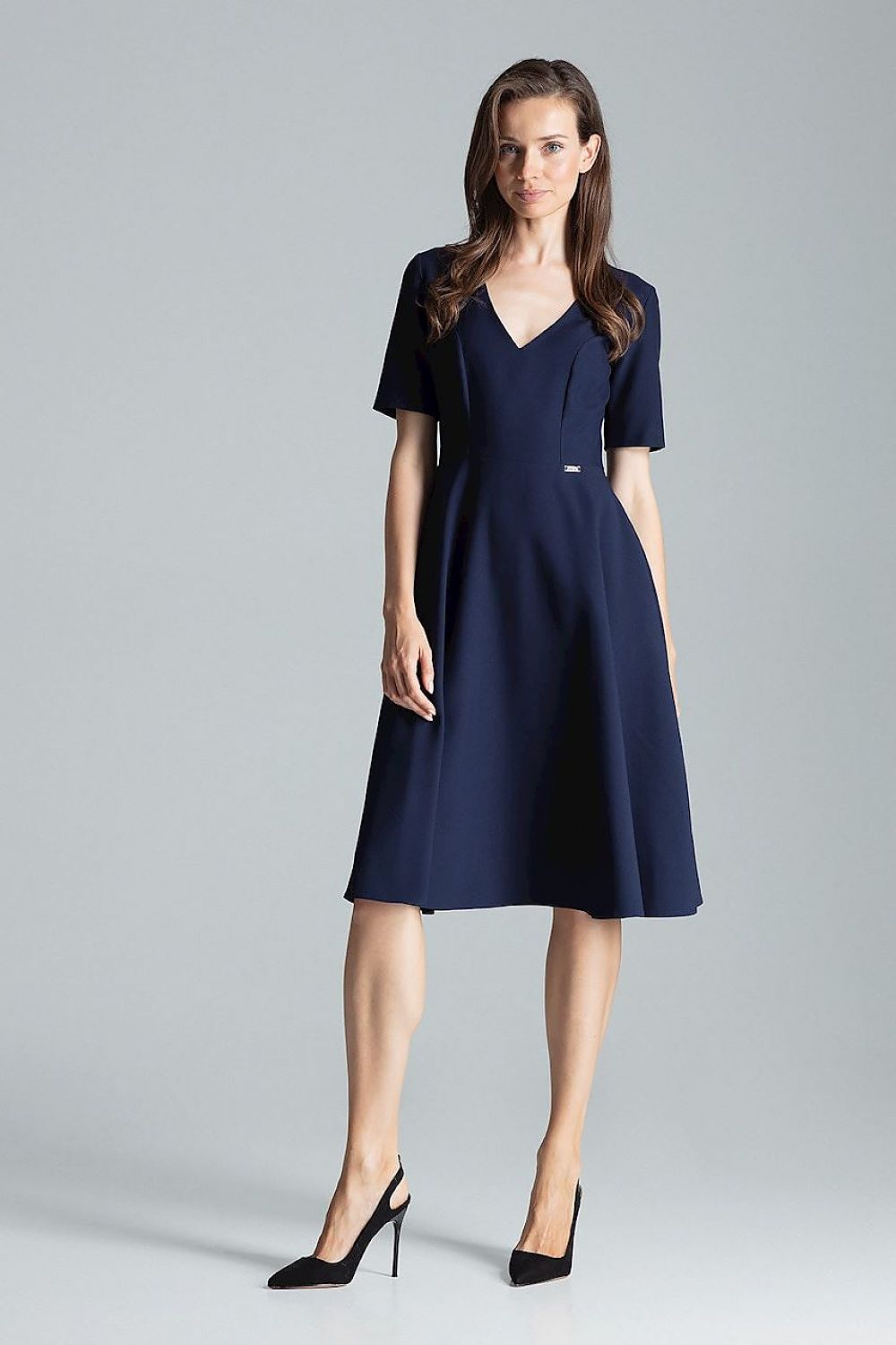 Daydress model 135800 Navy Blue by Figl - Midi Dresses