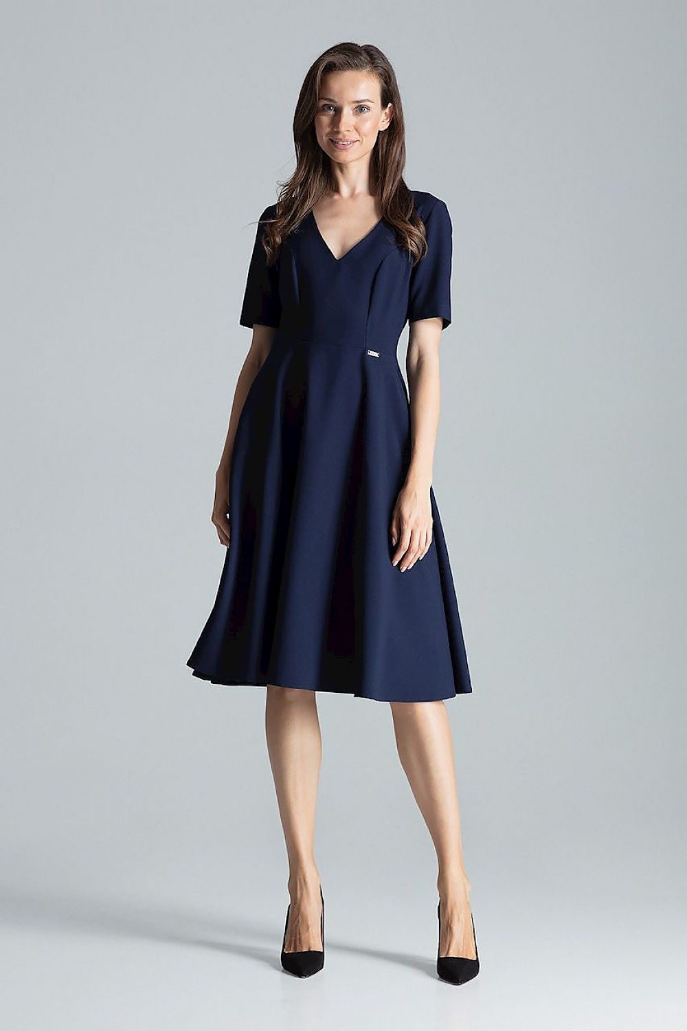 Daydress model 135800 Navy Blue by Figl - Midi Dresses