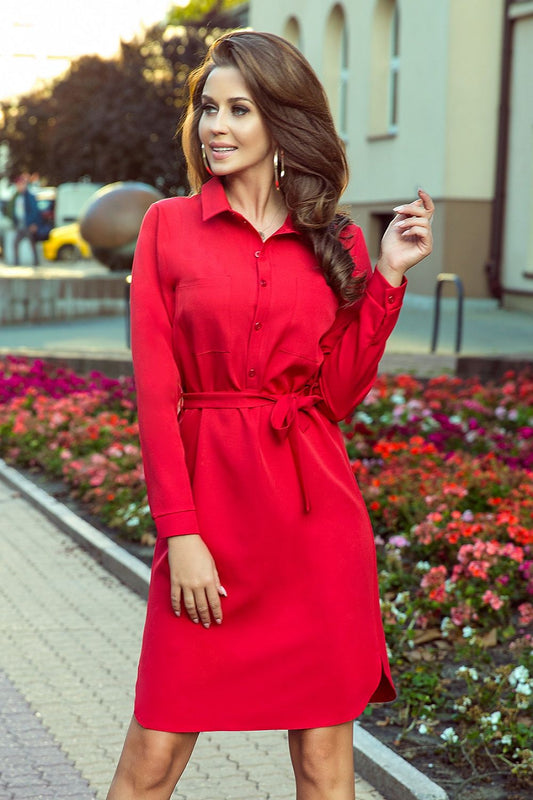 Daydress model 137227 Red by Numoco - Shirt Dresses