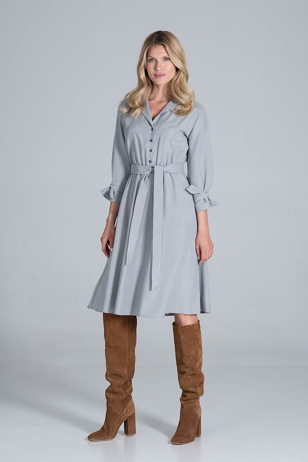 Daydress model 157461 Grey by Figl - Midi Dresses