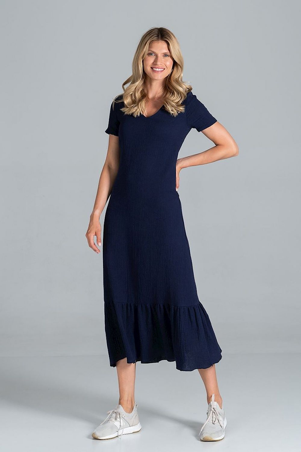 Daydress model 157508 Navy Blue by Figl - Midi Dresses