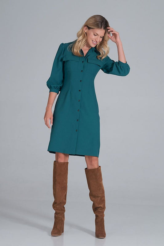 Daydress model 162392 Green by Figl - Shirt Dresses