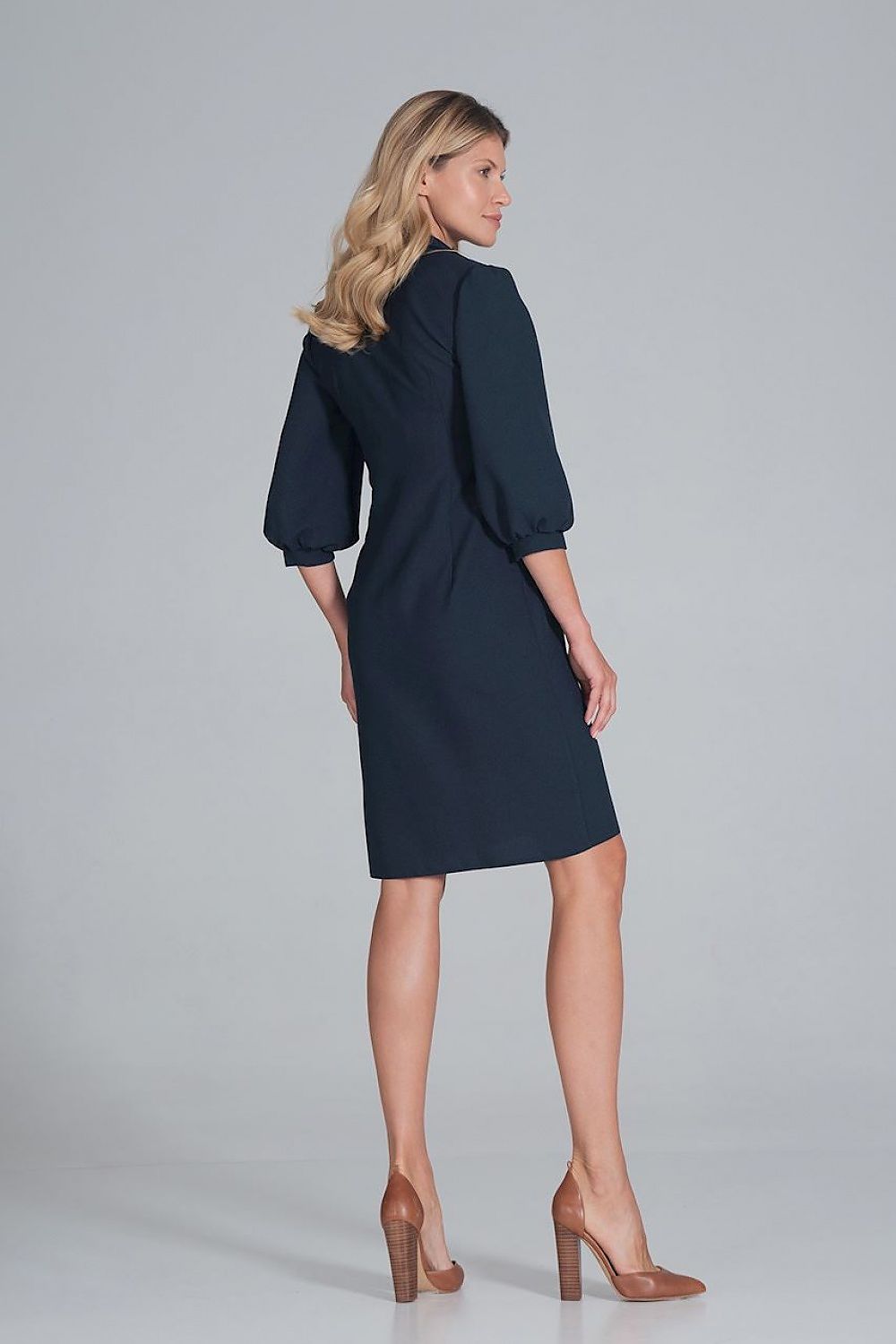 Daydress model 162393 Navy Blue by Figl - Shirt Dresses