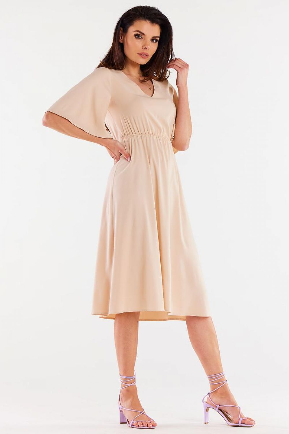 Daydress model 196607 Beige by awama - Midi Dresses