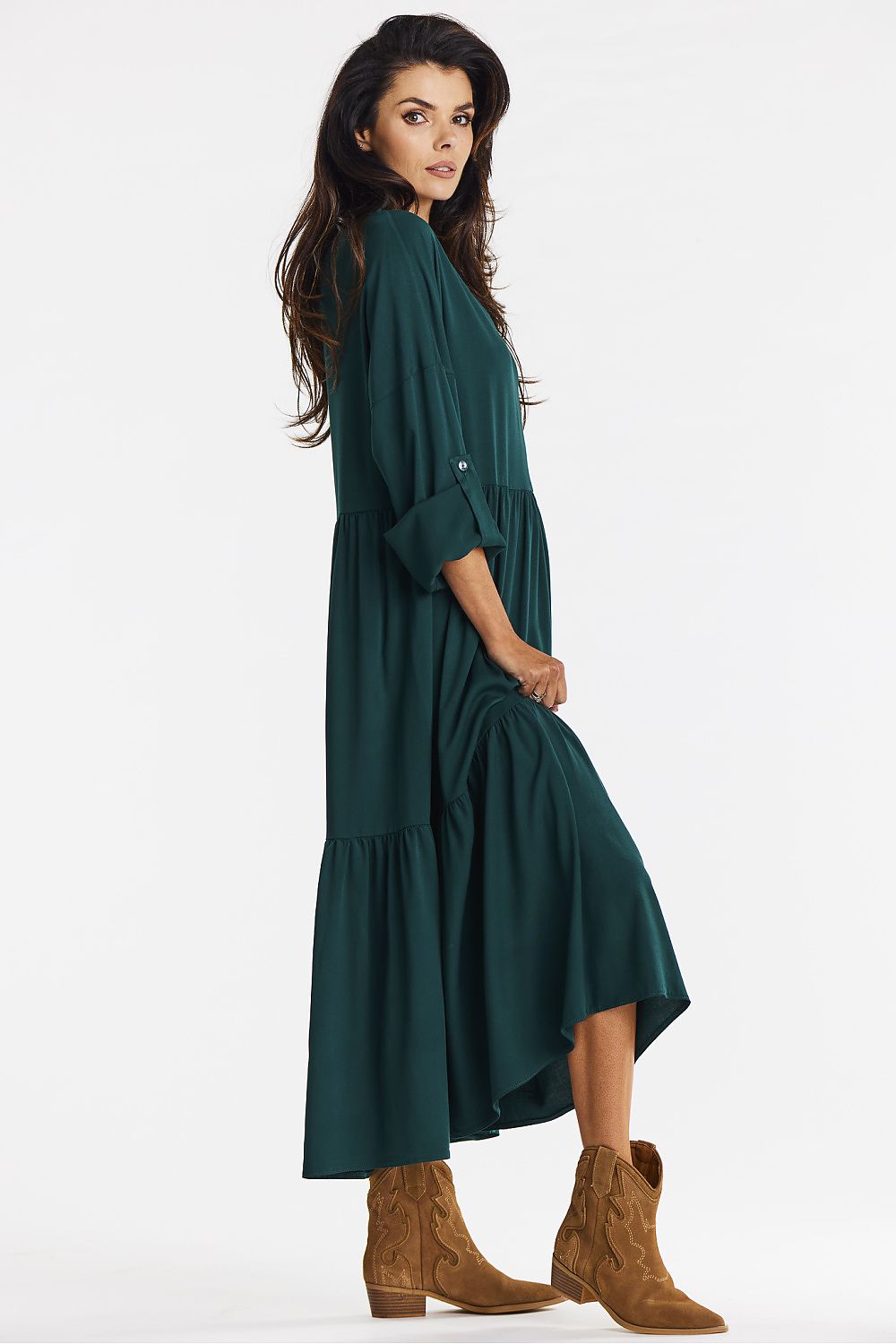 Daydress model 200585 Green by awama - Midi Dresses