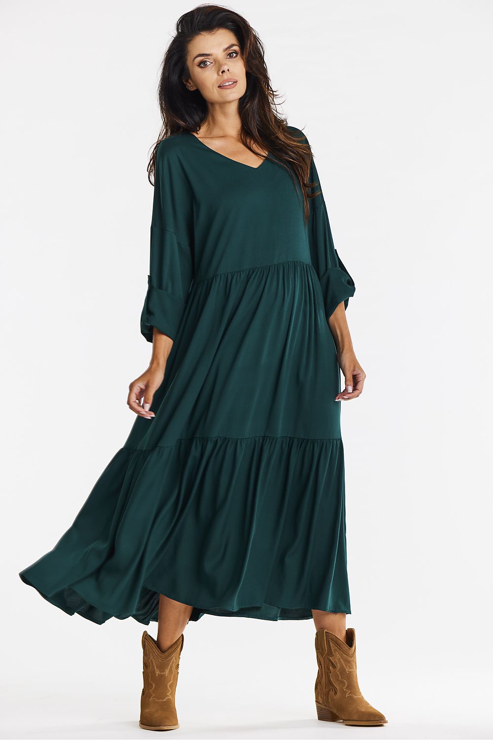 Daydress model 200585 Green by awama - Midi Dresses