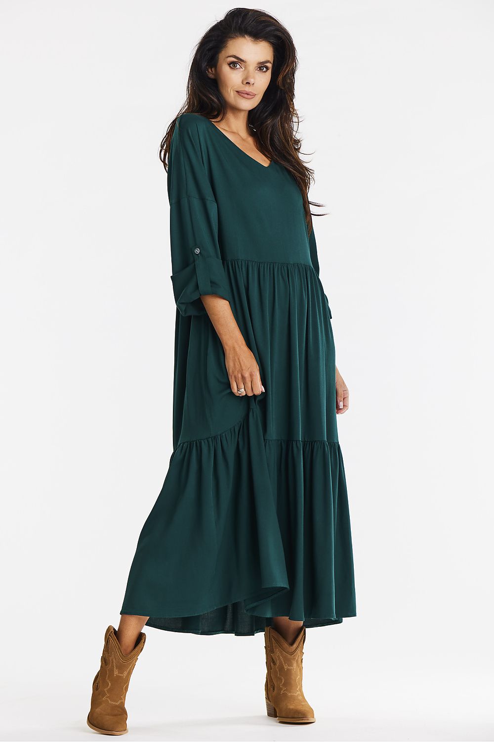 Daydress model 200585 Green by awama - Midi Dresses