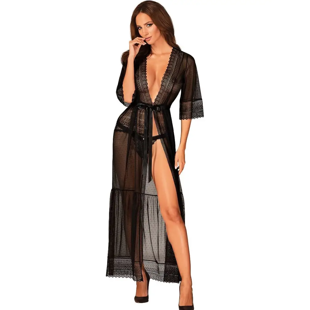 Dressing Gowns/Bathrobes model 173113 Black by Obsessive -