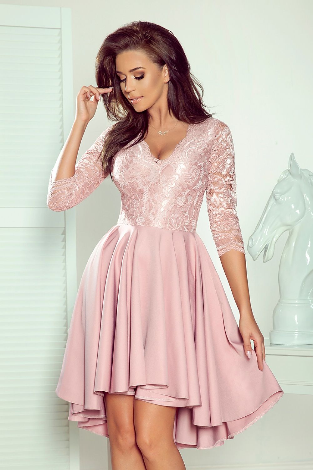 Evening dress model 136998 Pink by Numoco - Short Dresses