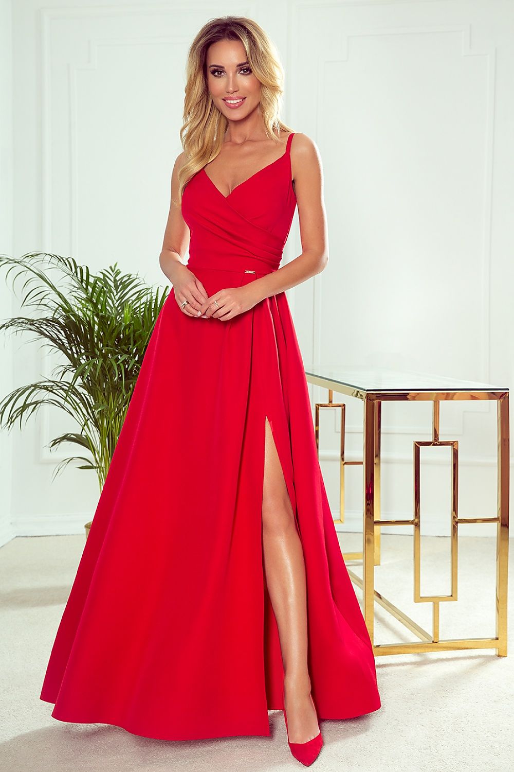 Evening dress model 143340 Red by Numoco - Long Dresses