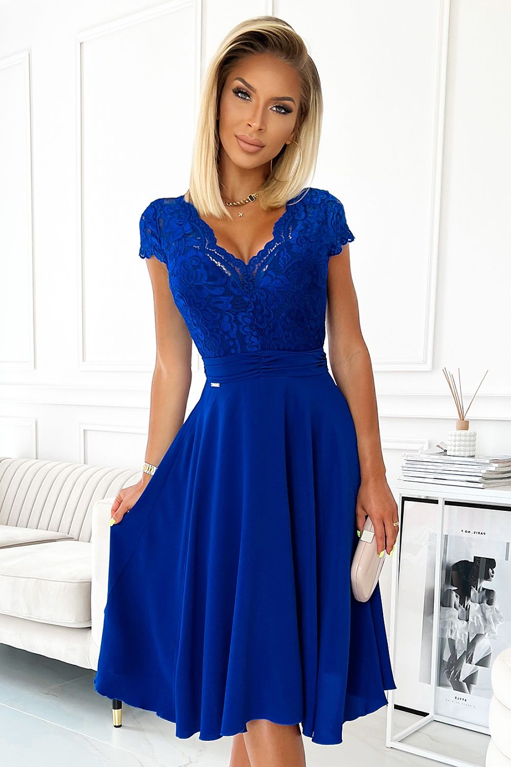 Evening dress model 171441 Blue by Numoco - Midi Dresses