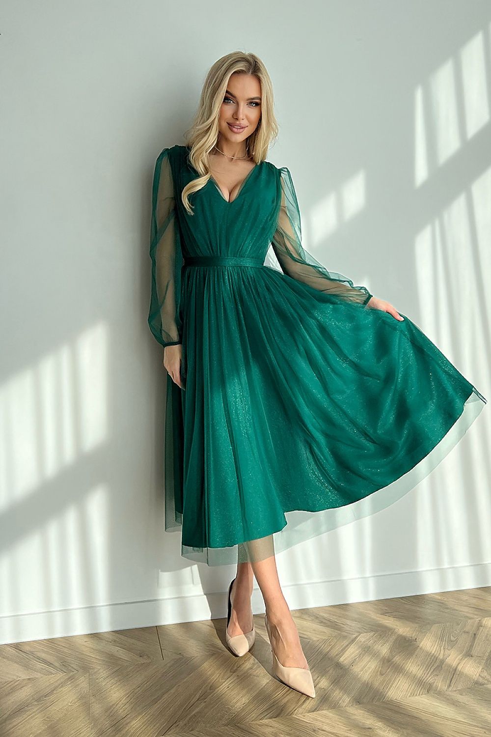 Evening dress model 174037 Green by Bicotone - Midi Dresses