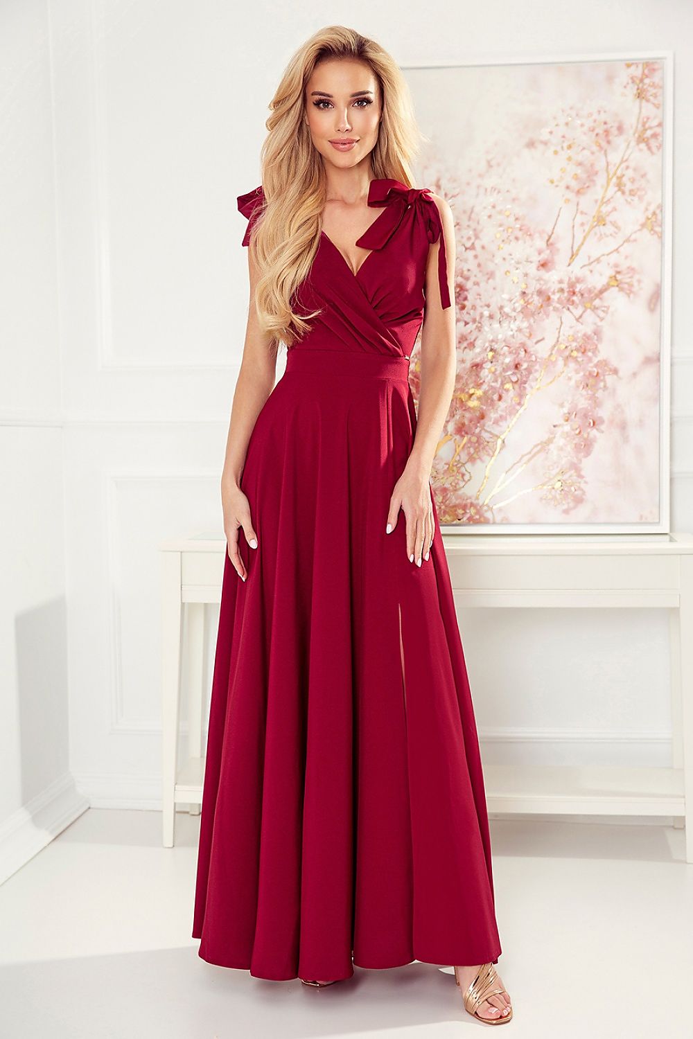 Evening dress model 175009 Burgundy by Numoco - Long Dresses