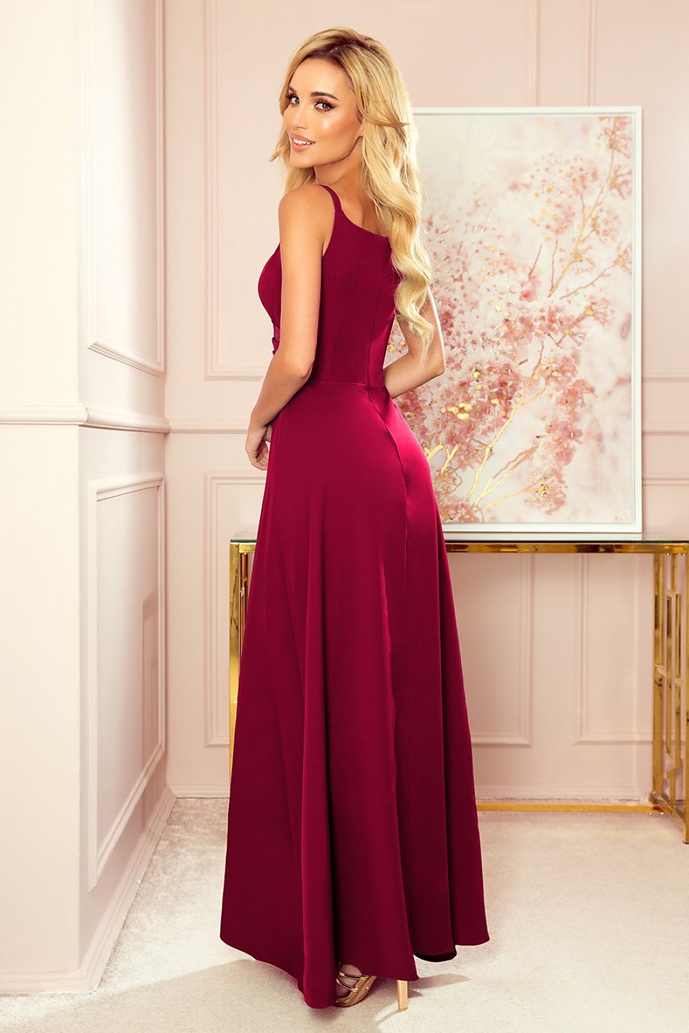 Evening dress model 175028 Burgundy by Numoco - Long Dresses