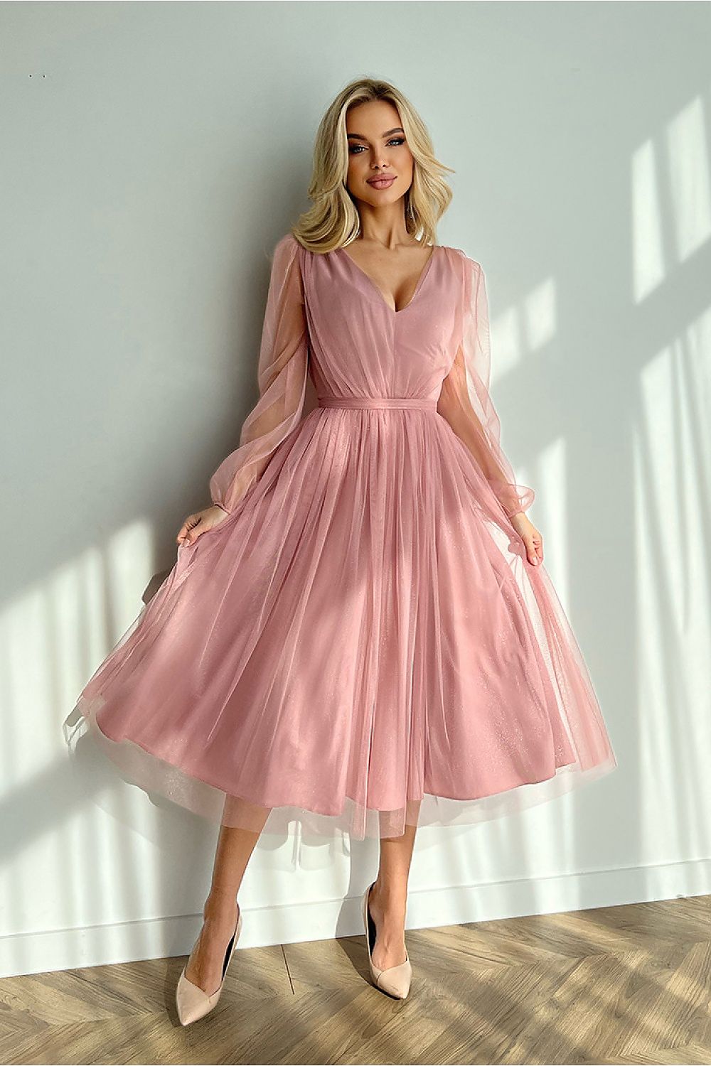 Evening dress model 177894 Pink by Bicotone - Midi Dresses