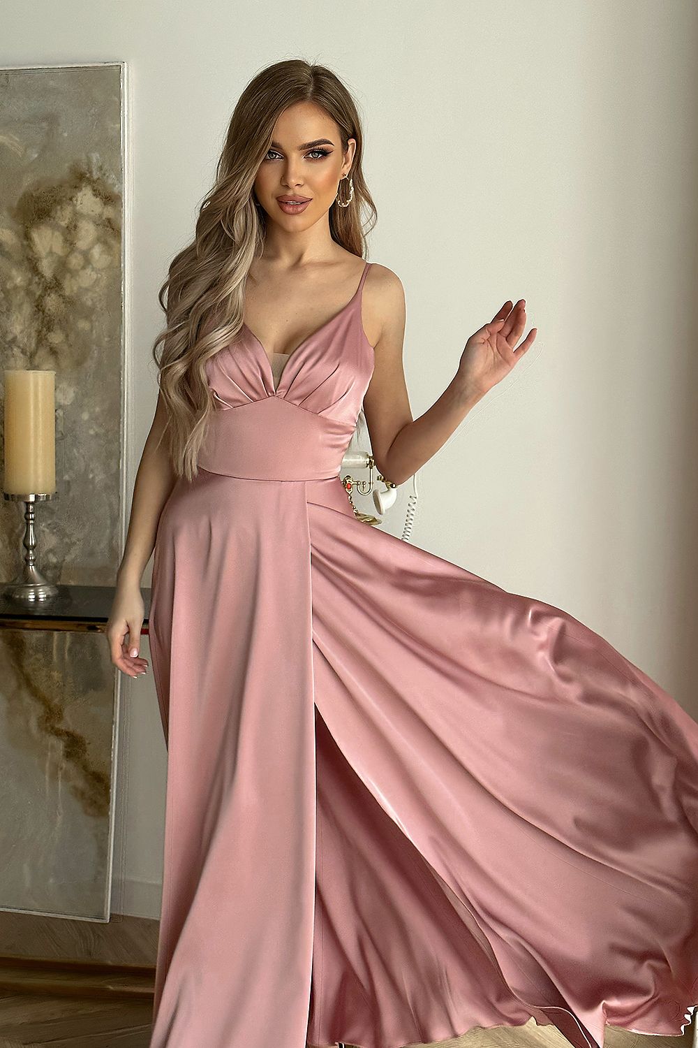 Evening dress model 177902 Pink by Bicotone - Long Dresses